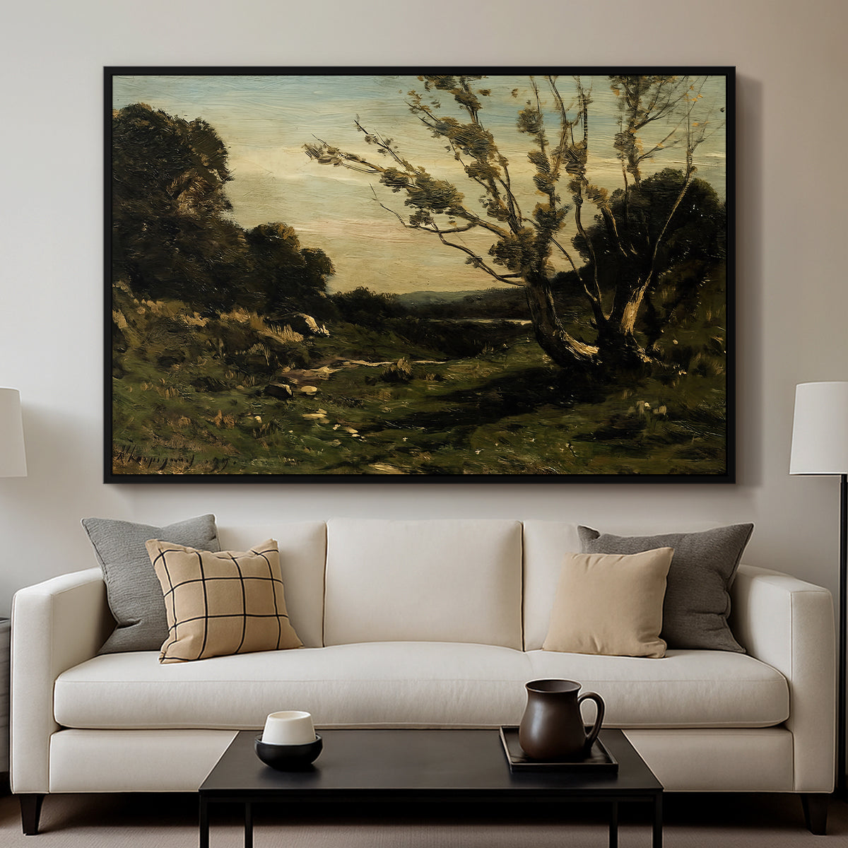 Morning in the Nievre, 1877 - Floater Framed Canvas Print