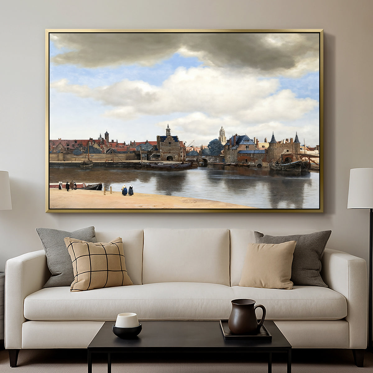 View of Delft, c. 1660-1661 - Floater Framed Canvas Print