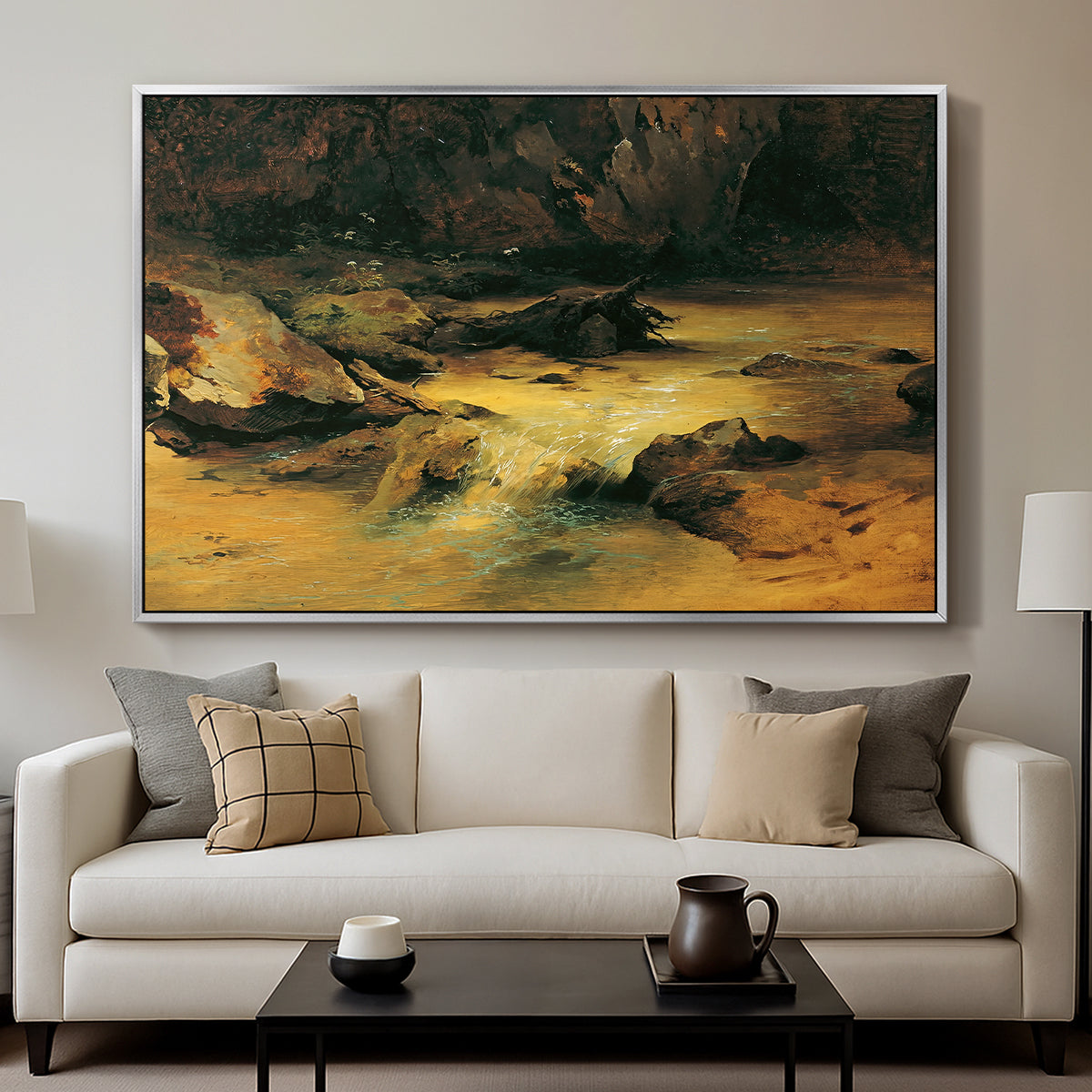 Wildbach (Wild Stream) - Floater Framed Canvas Print