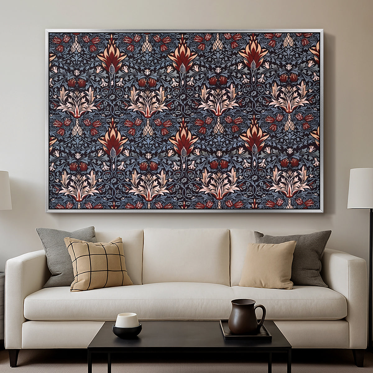 Snakeshead (Printed Textile), c. 1876 - Floater Framed Canvas Print