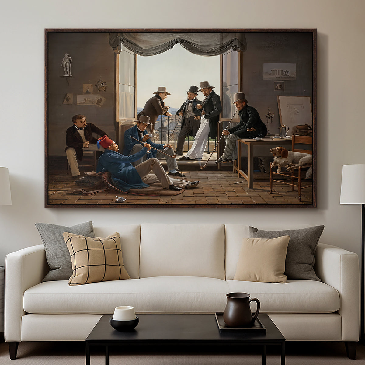 A Group of Danish Artists in Rome, 1837 - Floater Framed Canvas Print