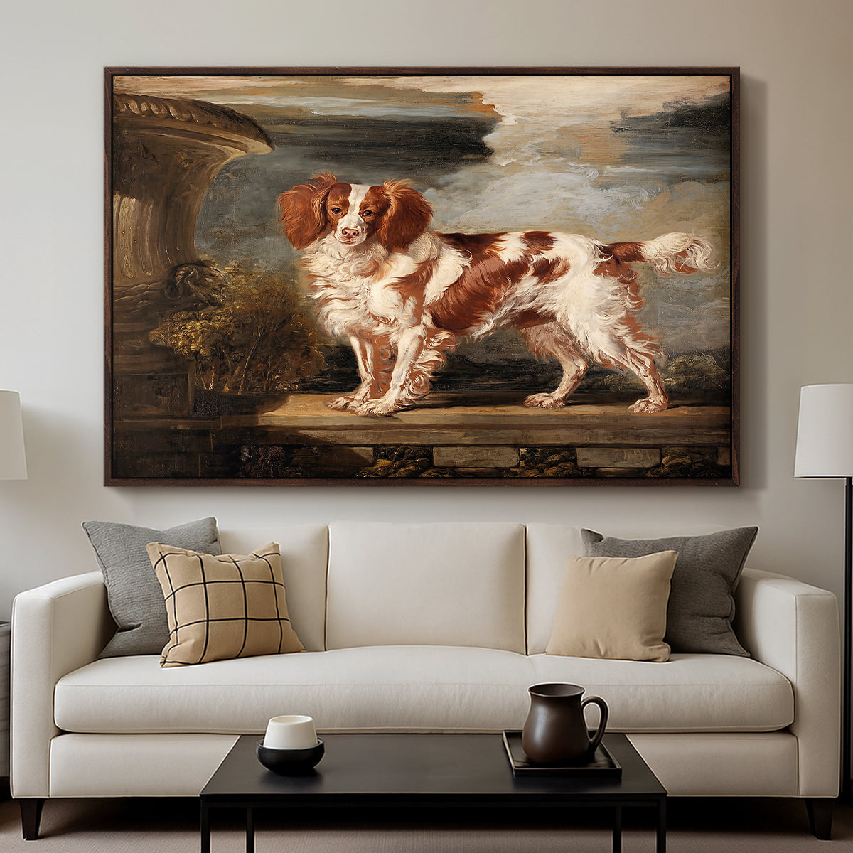 Portrait of Dash, a Favourite Spaniel, Property of Lady Frances Vane-Tempest, 1819 - Floater Framed Canvas Print