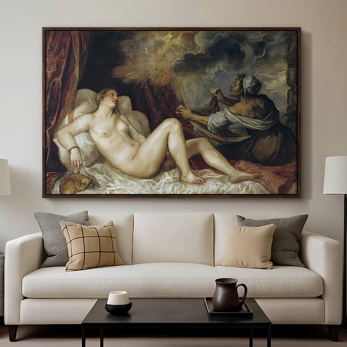 Danaë, c. 1560-1565 - Floater Framed Canvas Print