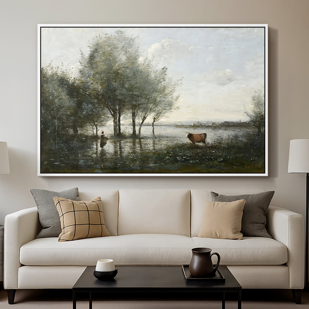 The Marsh (Le Marais), c. 1865-1870 - Floater Framed Canvas Print