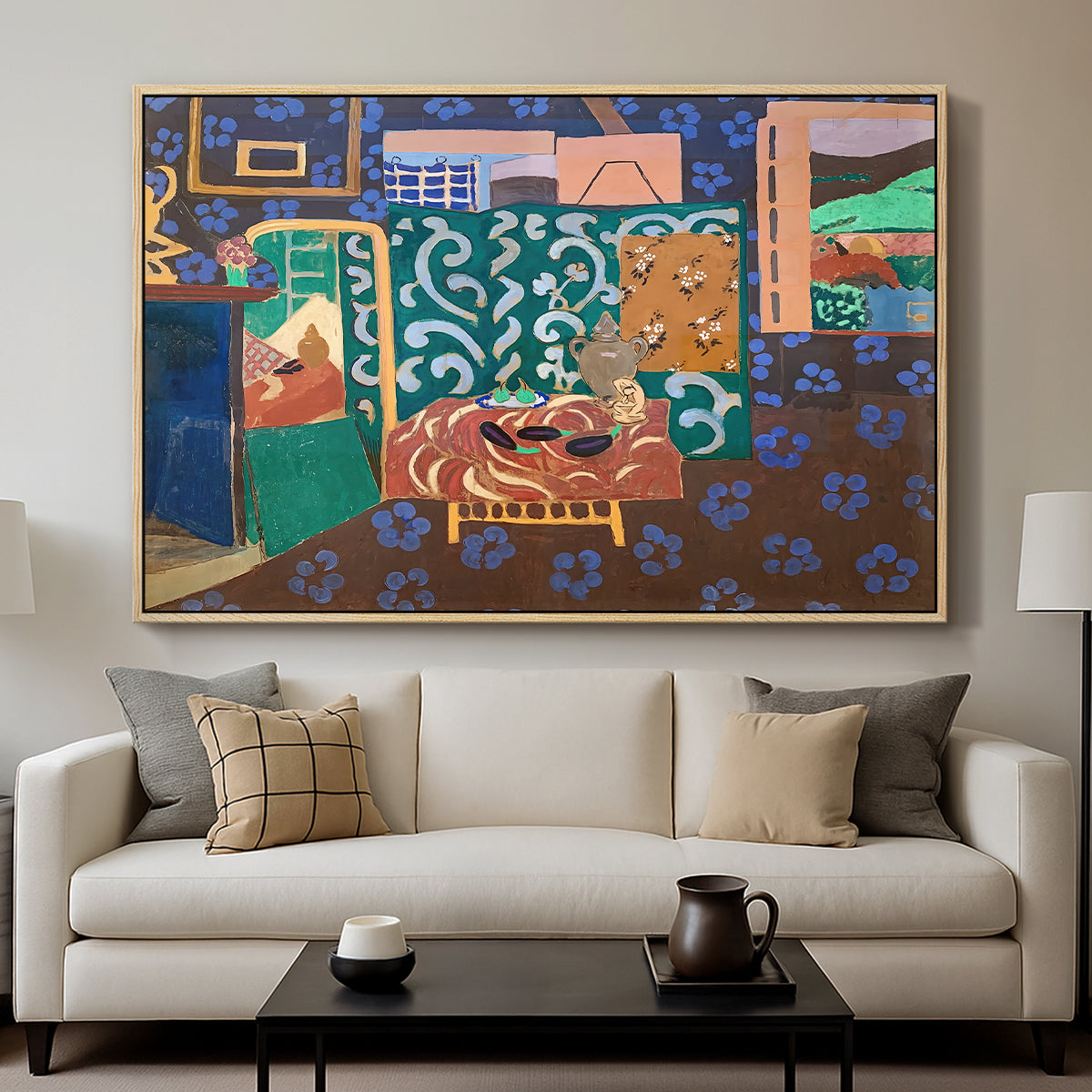 Interior with Aubergines, 1911 - Floater Framed Canvas Print