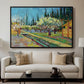 Orchard in Blossom, Bordered by Cypresses, 1888 - Floater Framed Canvas Print