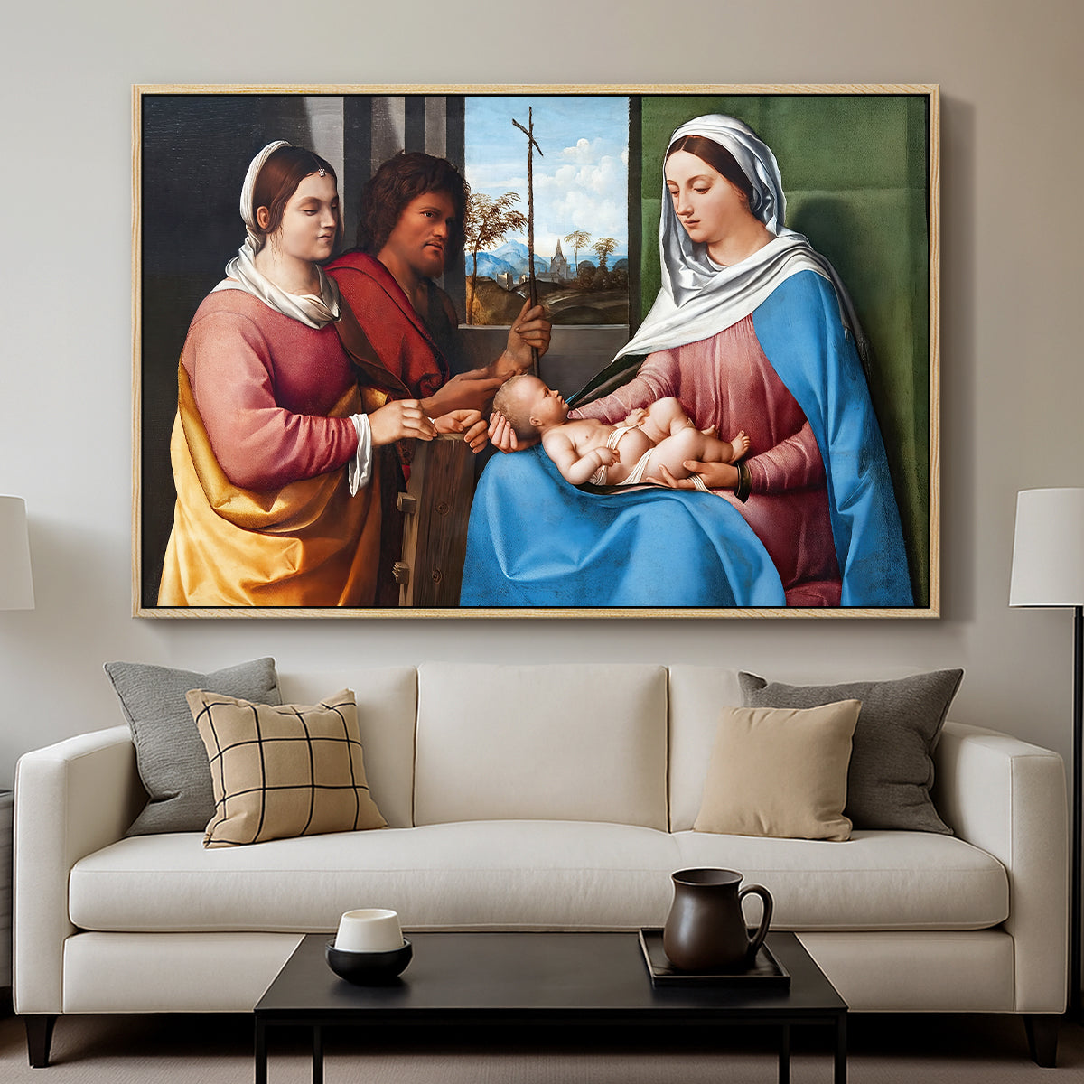 Sacred Conversation, c. 1505 - Floater Framed Canvas Print