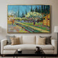 Orchard in Blossom, Bordered by Cypresses, 1888 - Floater Framed Canvas Print