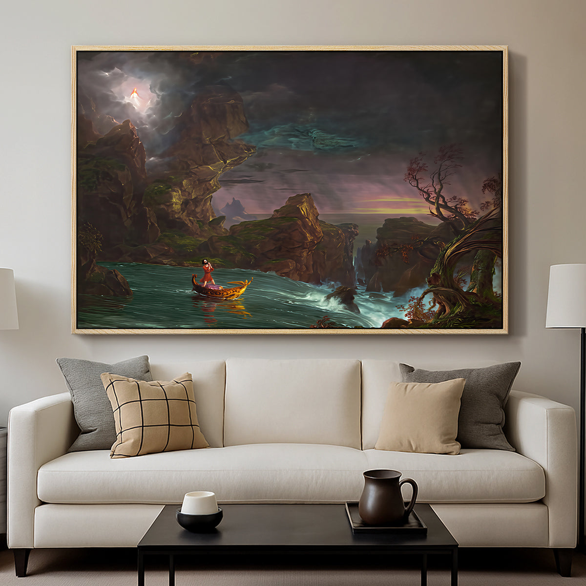 The Voyage of Life: Manhood, 1842 - Floater Framed Canvas Print