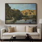 River Landscape with Cliffs, c. 1850-1860 - Floater Framed Canvas Print