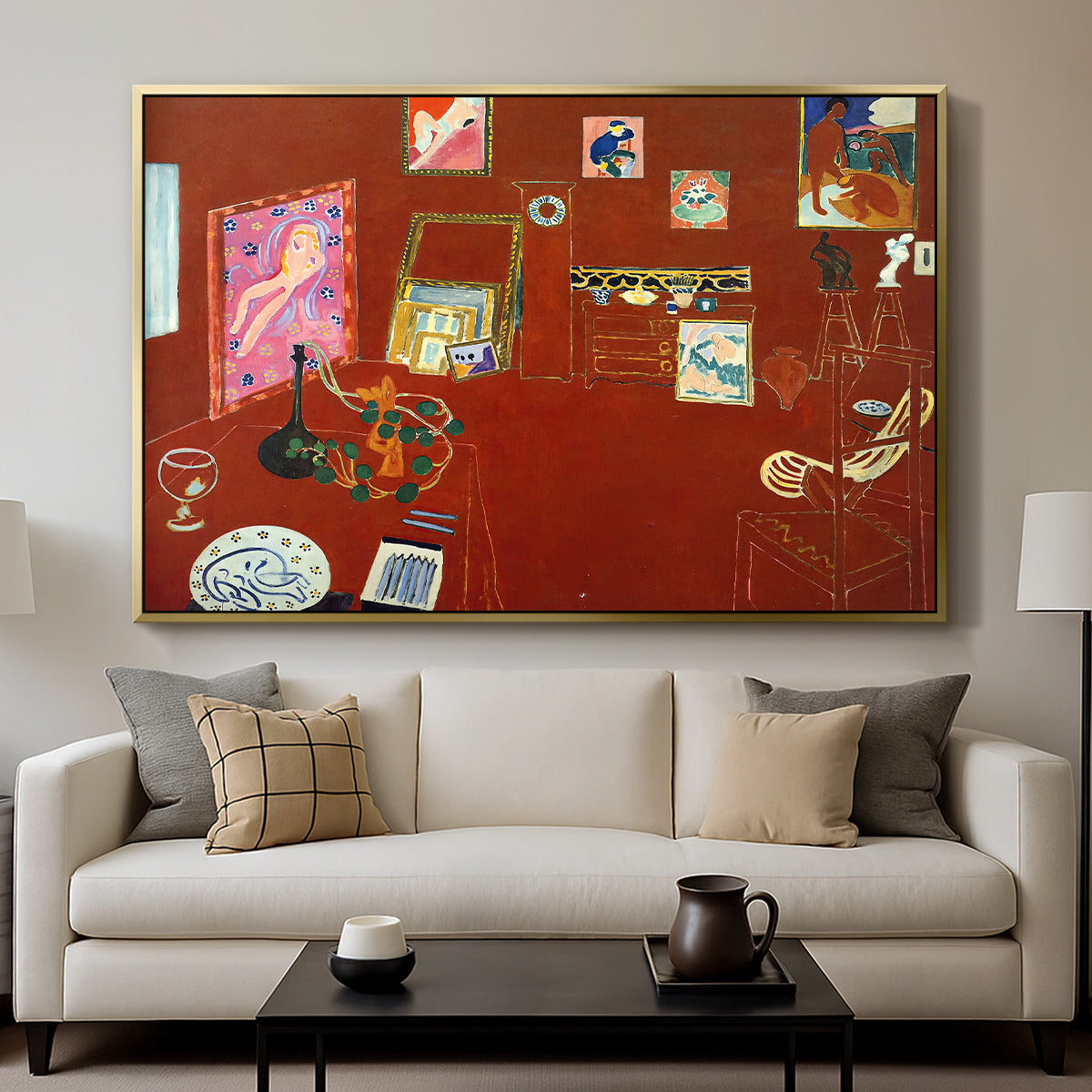 The Red Studio (L'Atelier Rouge), 1911 - Floater Framed Canvas Print