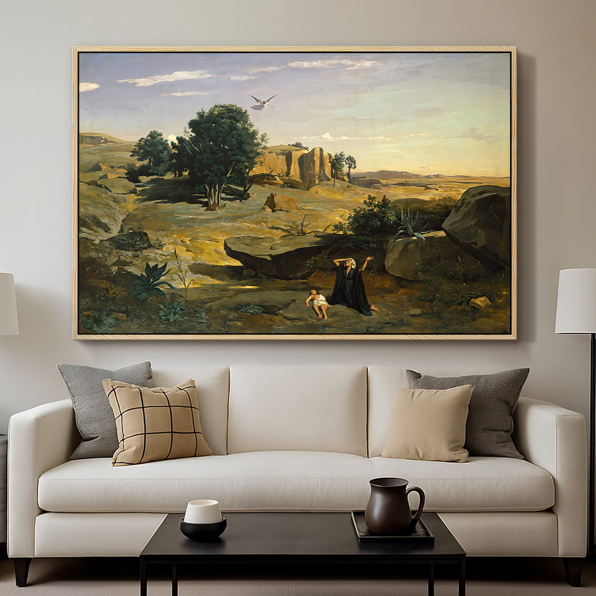 Hagar in the Wilderness, 1835 - Floater Framed Canvas Print