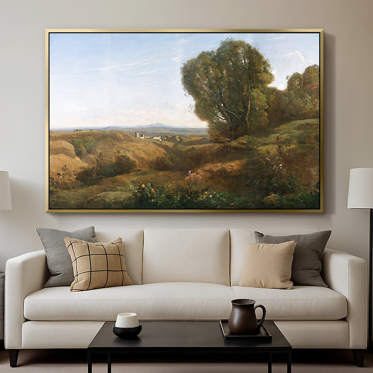 Souvenir of Roquemaure in the Gard, c. 1853 - Floater Framed Canvas Print