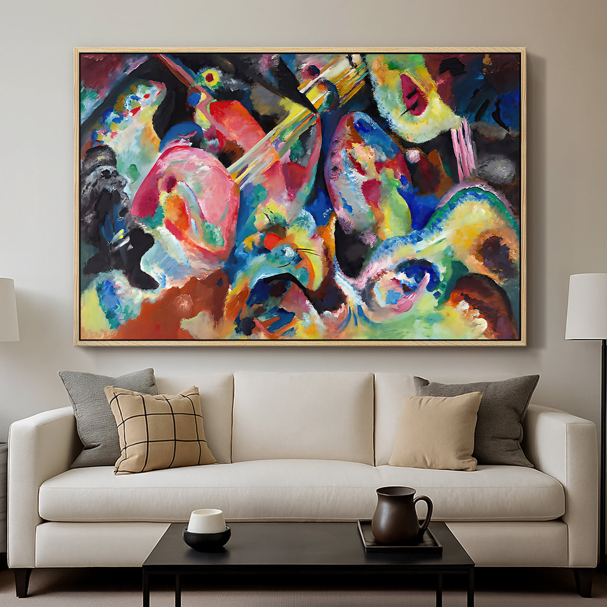 Improvisation. Deluge, 1913 - Floater Framed Canvas Print