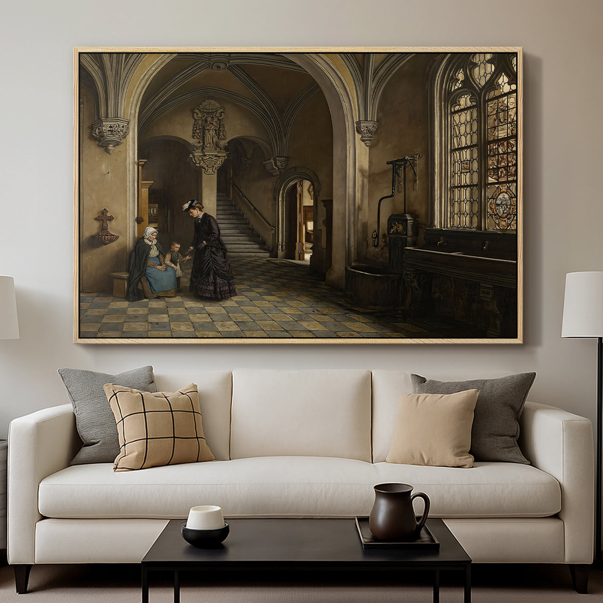 Interior of the Church of Saint Paul in Antwerp, c. 1865-1869 - Floater Framed Canvas Print