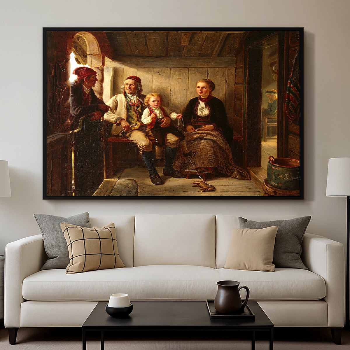 Neighbors (Naboer), 1855 - Floater Framed Canvas Print