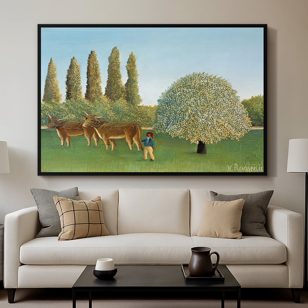 Meadlowland (The Pasture), 1910 - Floater Framed Canvas Print