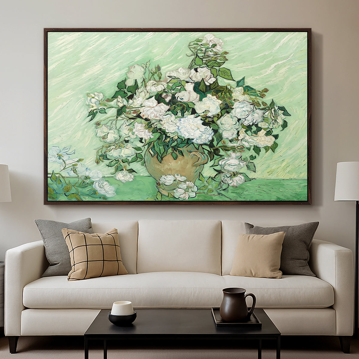 Roses, 1890 - Floater Framed Canvas Print