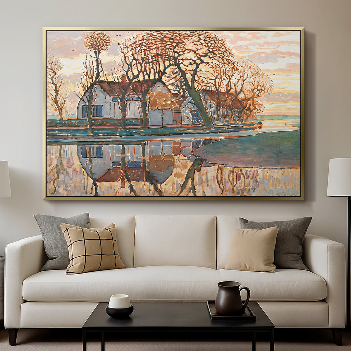 Farm near Duivendrecht, c. 1916 - Floater Framed Canvas Print
