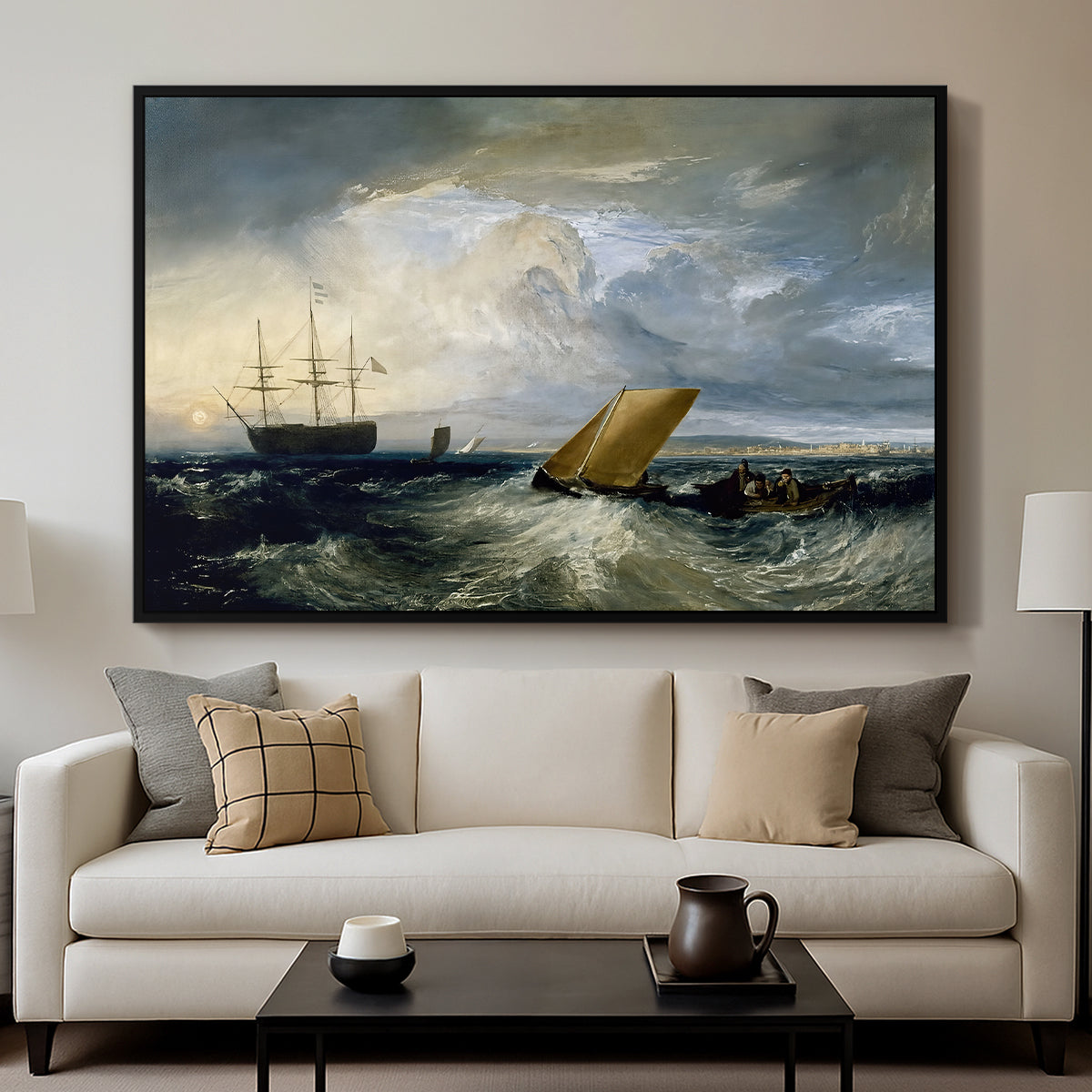 Sheerness as Seen from the Nore, 1808 - Floater Framed Canvas Print