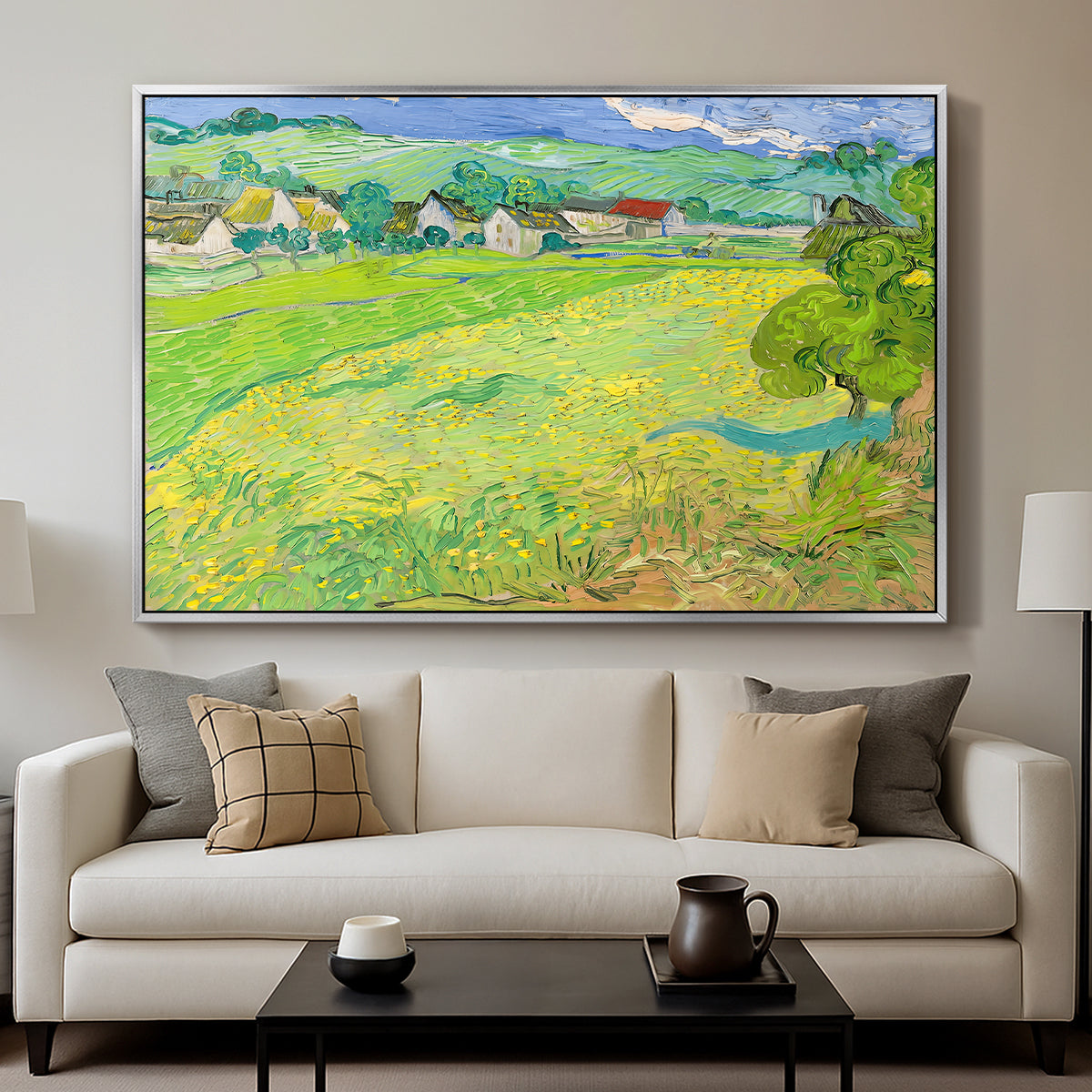 Les Vessenots in Auvers, 1890 - Floater Framed Canvas Print