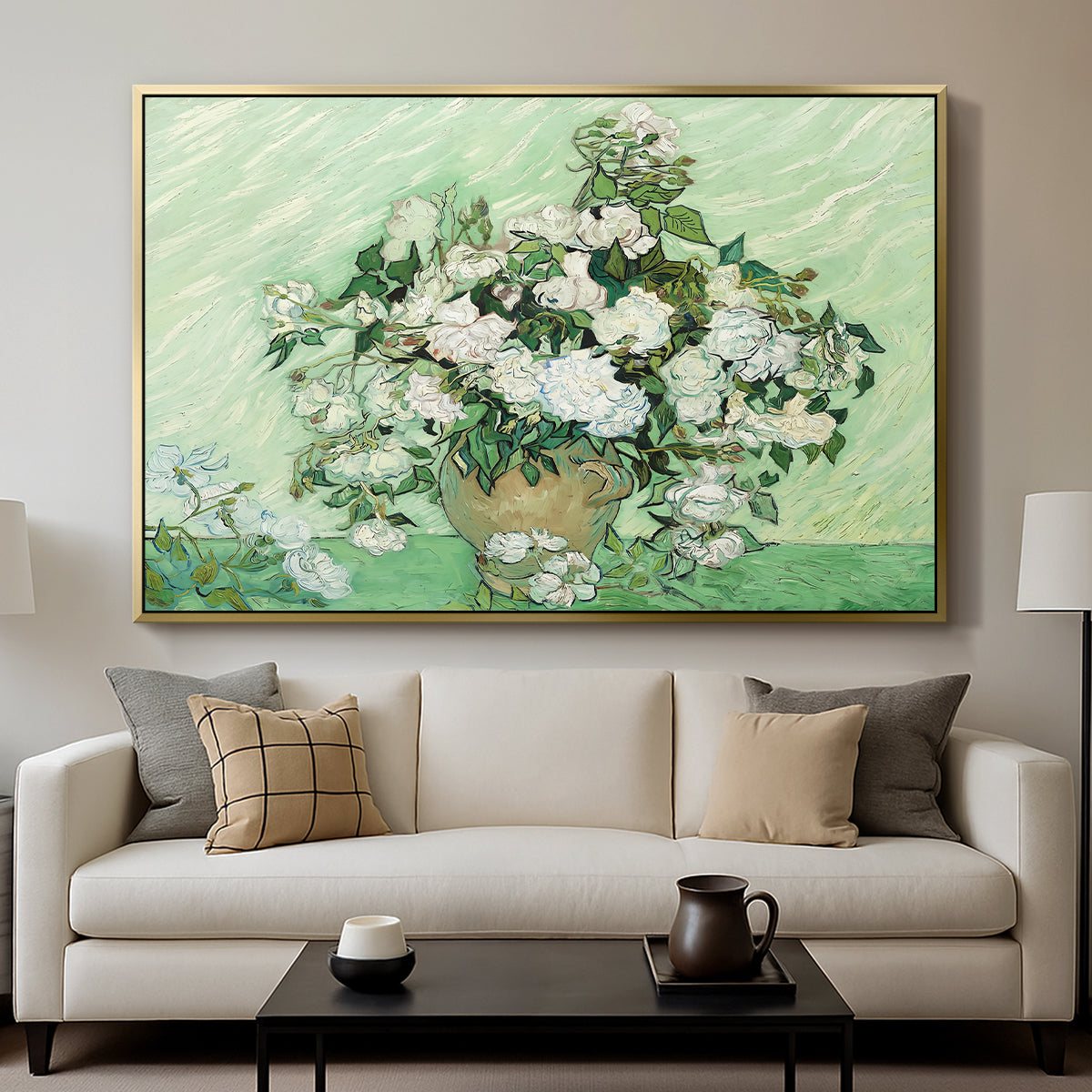 Roses, 1890 - Floater Framed Canvas Print