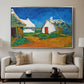 Three White Cottages at Saintes-Maries, 1888 - Floater Framed Canvas Print