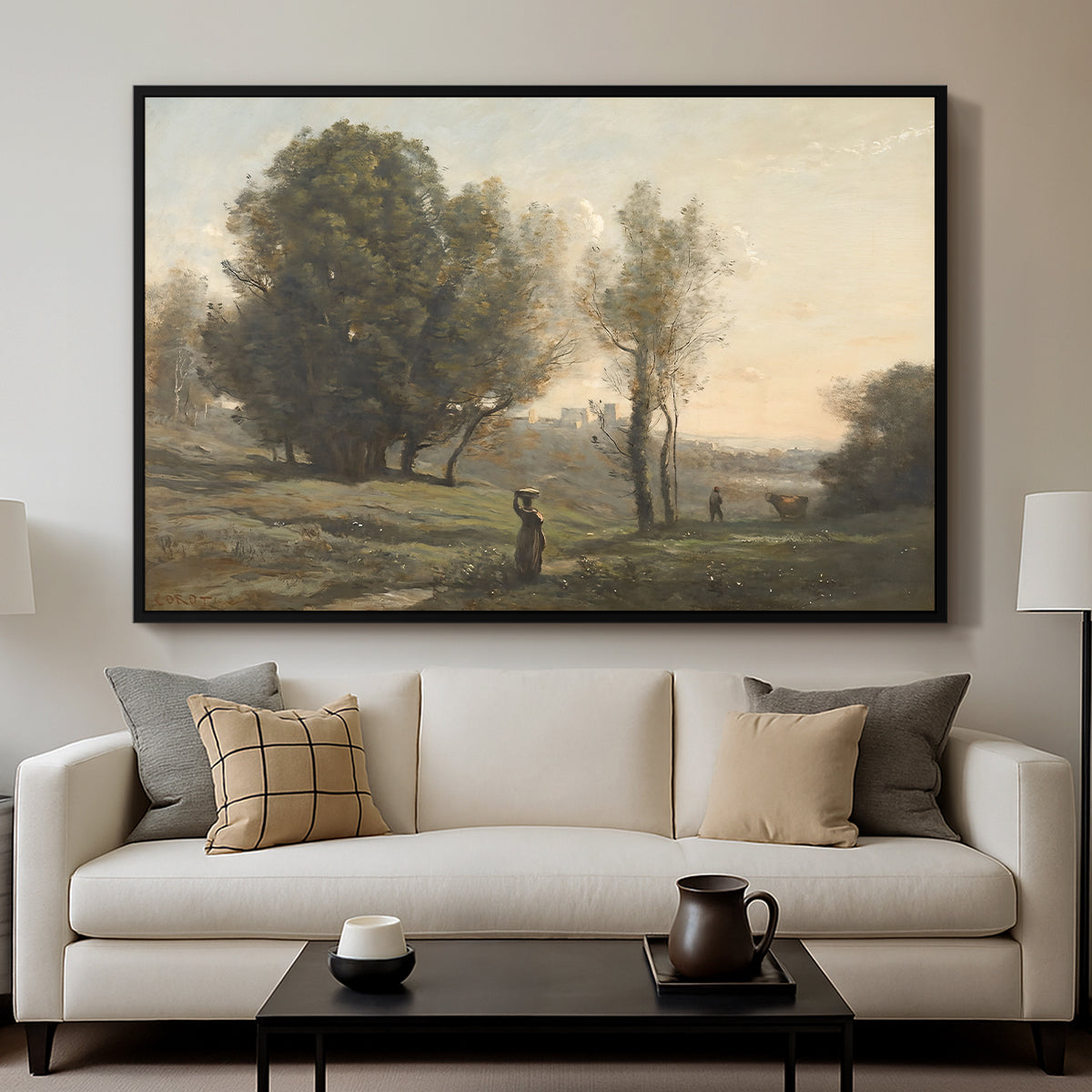 Landscape (Souvenir of les landes), c. 1872 - Floater Framed Canvas Print