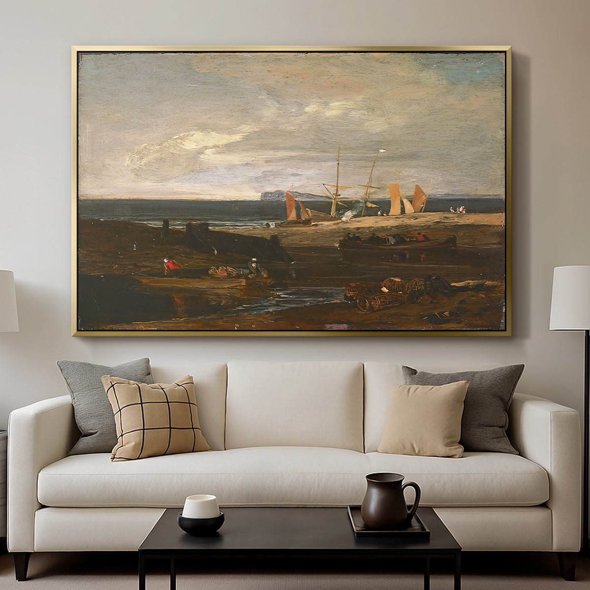 A Scene on the English Coast, c. 1798 - Floater Framed Canvas Print