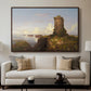 Italian Coast Scene with Ruined Tower, 1838 - Floater Framed Canvas Print