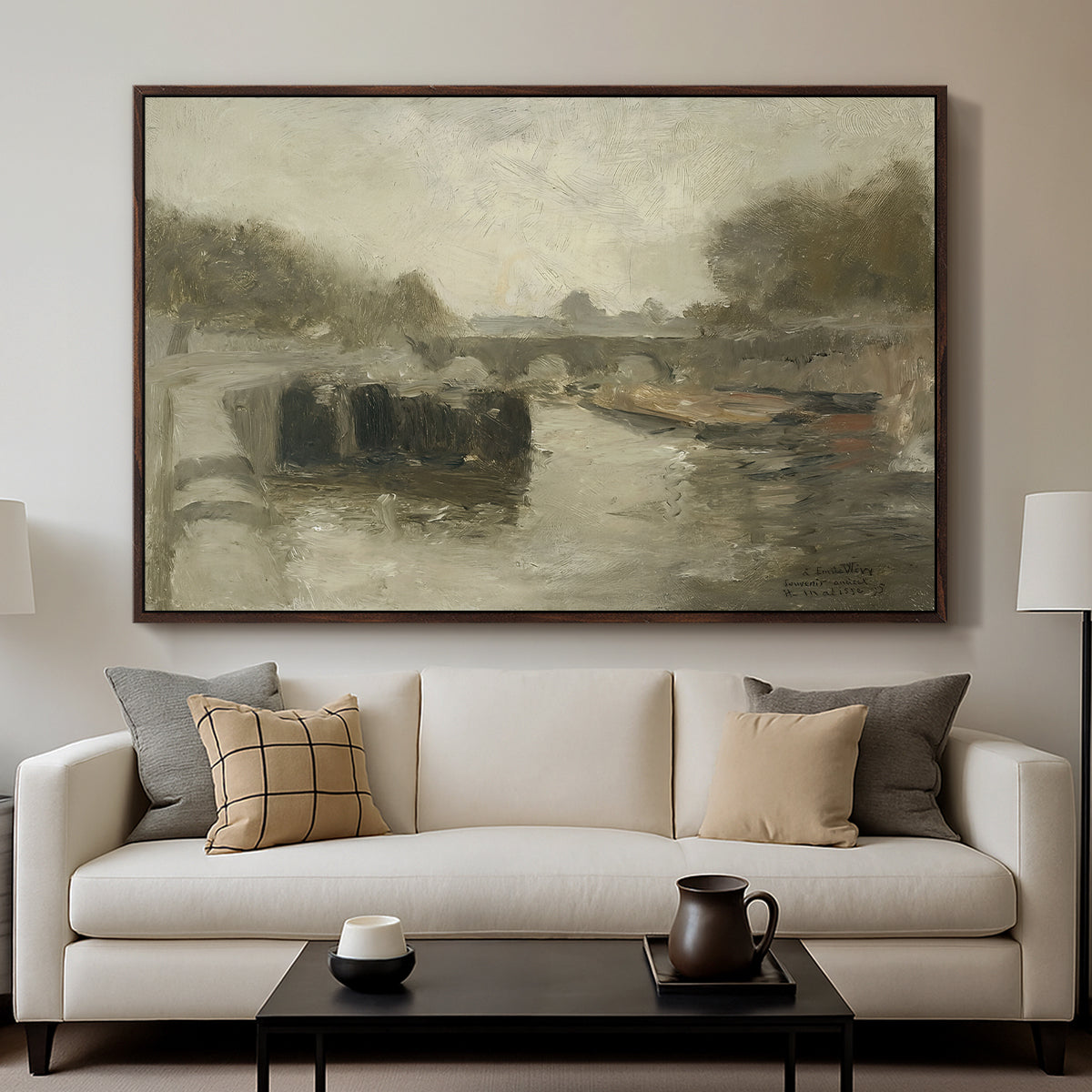 The Bridge (Le pont), 1895 - Floater Framed Canvas Print