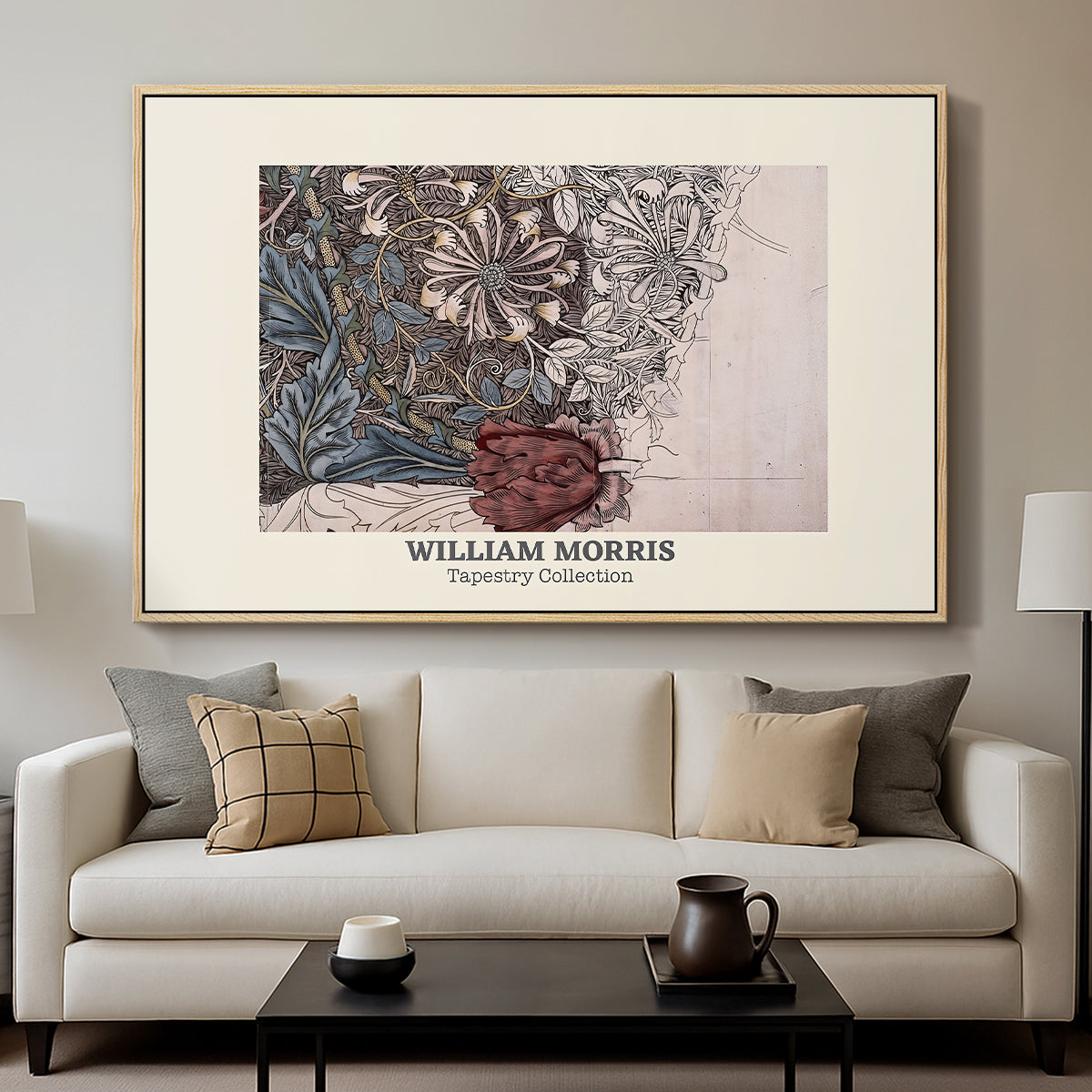 Honeysuckle (Tapestry Collection), 1874 - Floater Framed Canvas Print