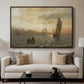 View from the Oslofjord, 1866 - Floater Framed Canvas Print