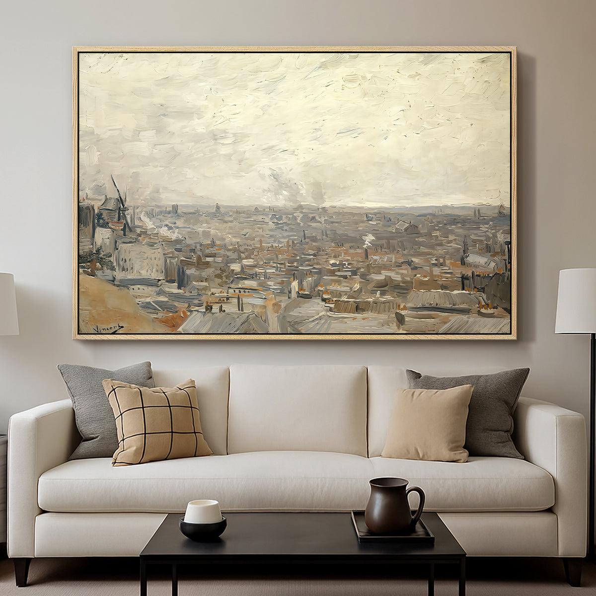 View from Montmartre, 1886 - Floater Framed Canvas Print