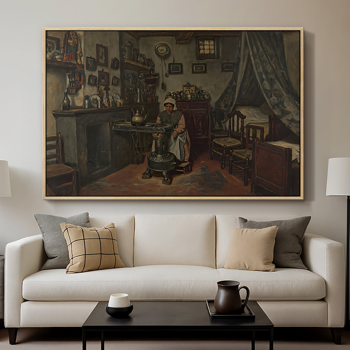 Interior, c. 1865-1870 - Floater Framed Canvas Print