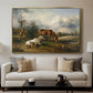 Two Horses on the Pasture, c. 1825 - Floater Framed Canvas Print