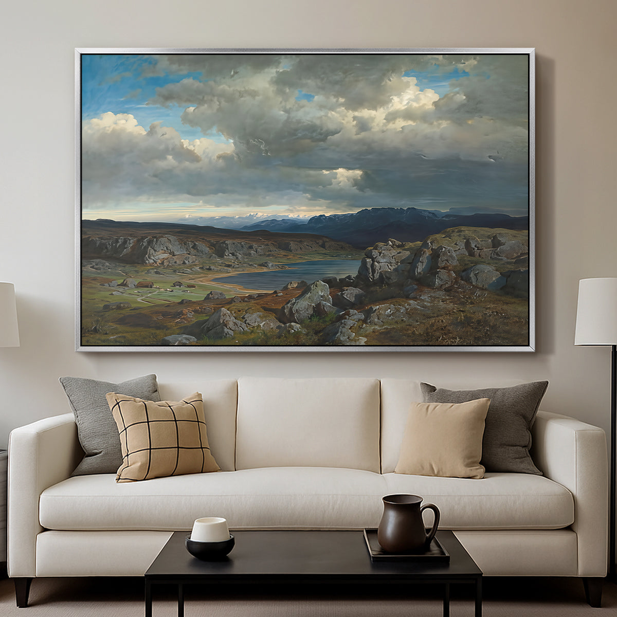 Norwegian Highlands, 1857 - Floater Framed Canvas Print