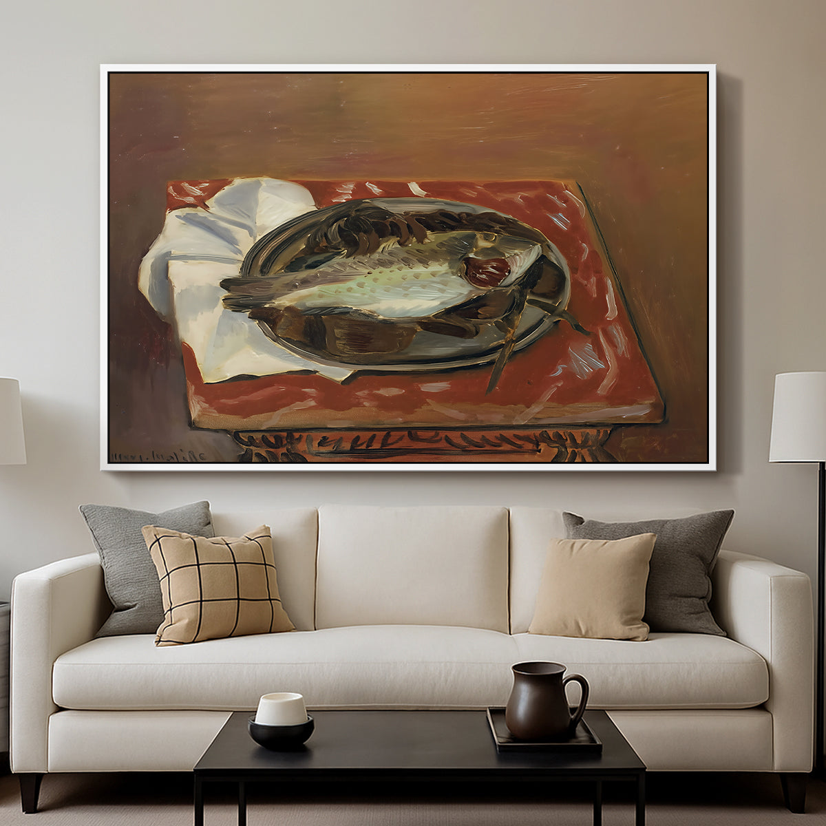 Still Life with Bream (Nature morte à la daurade), 1920 - Floater Framed Canvas Print