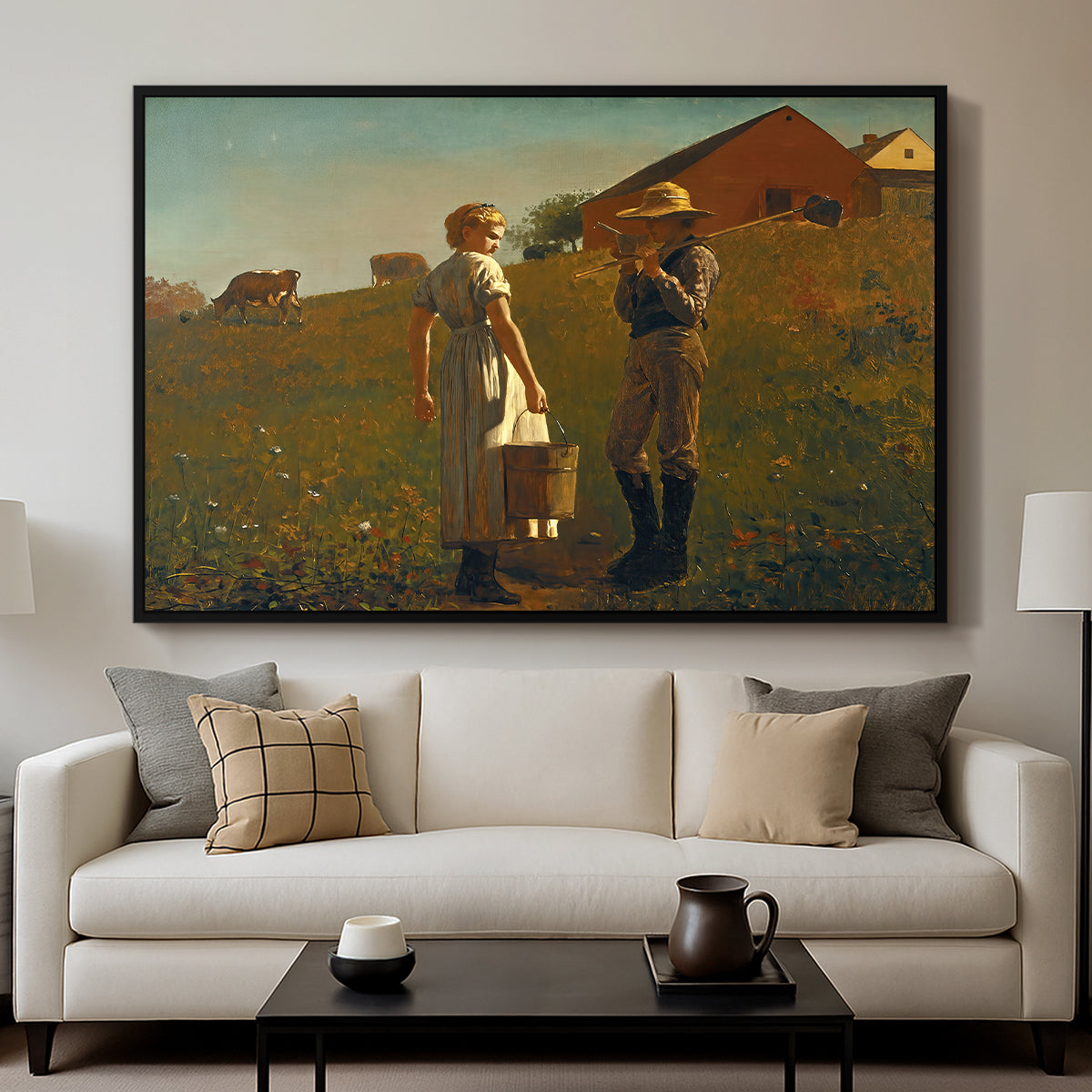 A Temperance Meeting, 1874 - Floater Framed Canvas Print