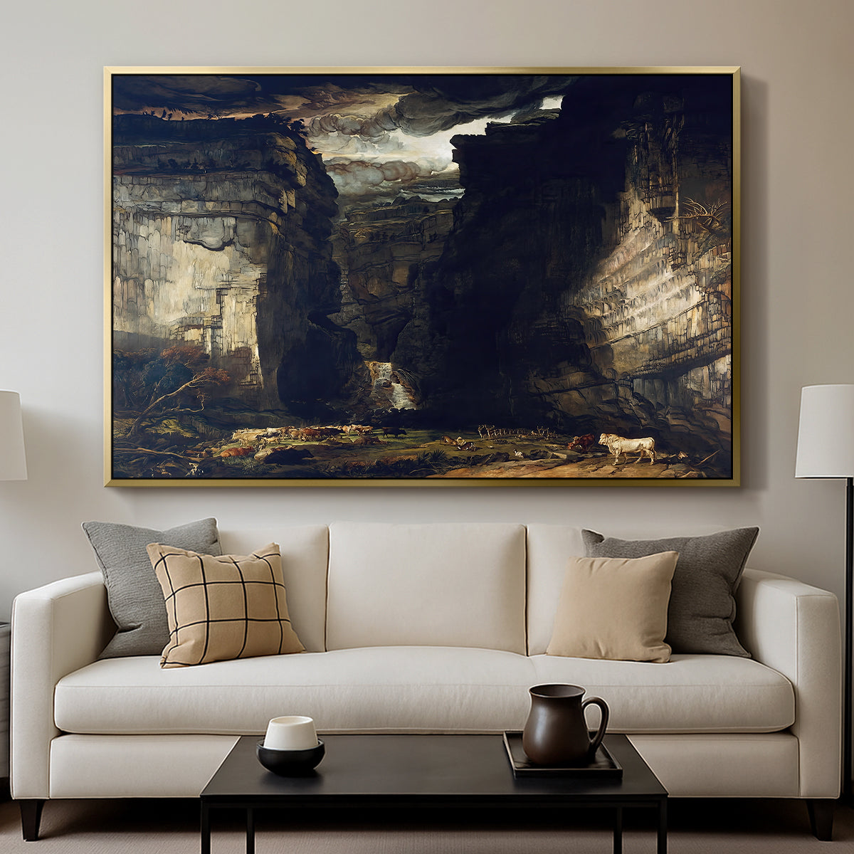 Gordale Scar, c. 1811-1813 - Floater Framed Canvas Print
