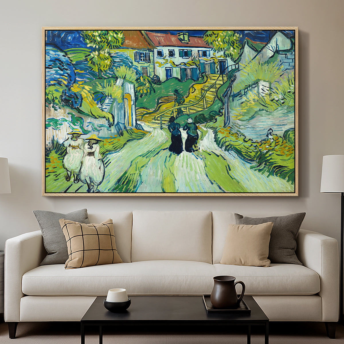Stairway at Auvers, 1890 - Floater Framed Canvas Print