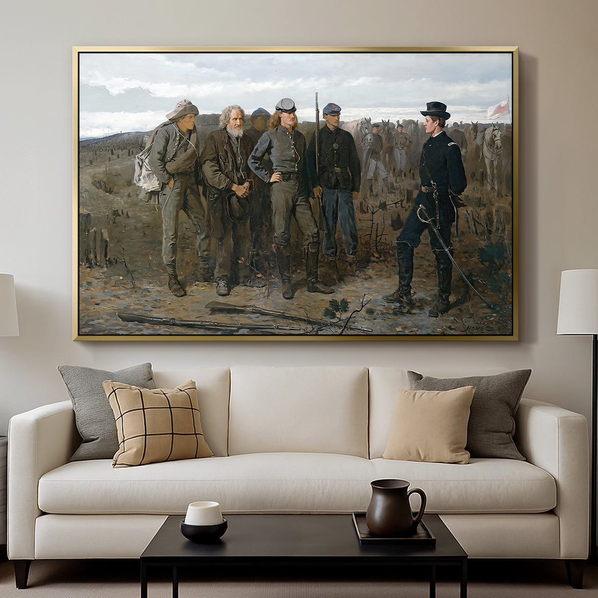 Prisoners from the Front, 1866 - Floater Framed Canvas Print