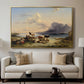 Shepherds and Cattle on Lake Attersee, 1852 - Floater Framed Canvas Print