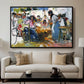 Net Menders in Valencia, 1909 - Floater Framed Canvas Print