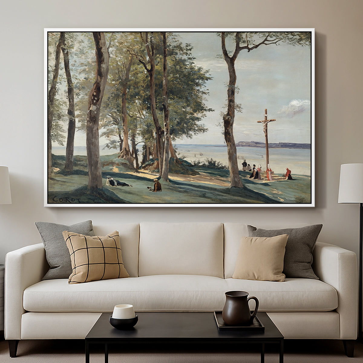 A Calvary on the Cote de Grace, c. 1829 - Floater Framed Canvas Print