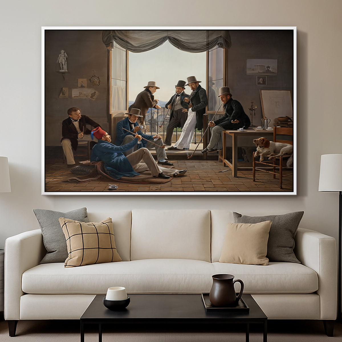 A Group of Danish Artists in Rome, 1837 - Floater Framed Canvas Print