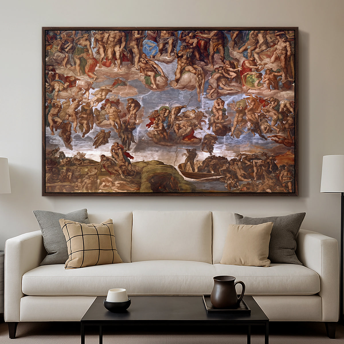 The Last Judgment (Charon's Boat and the Damned), 1536-1541 - Floater Framed Canvas Print