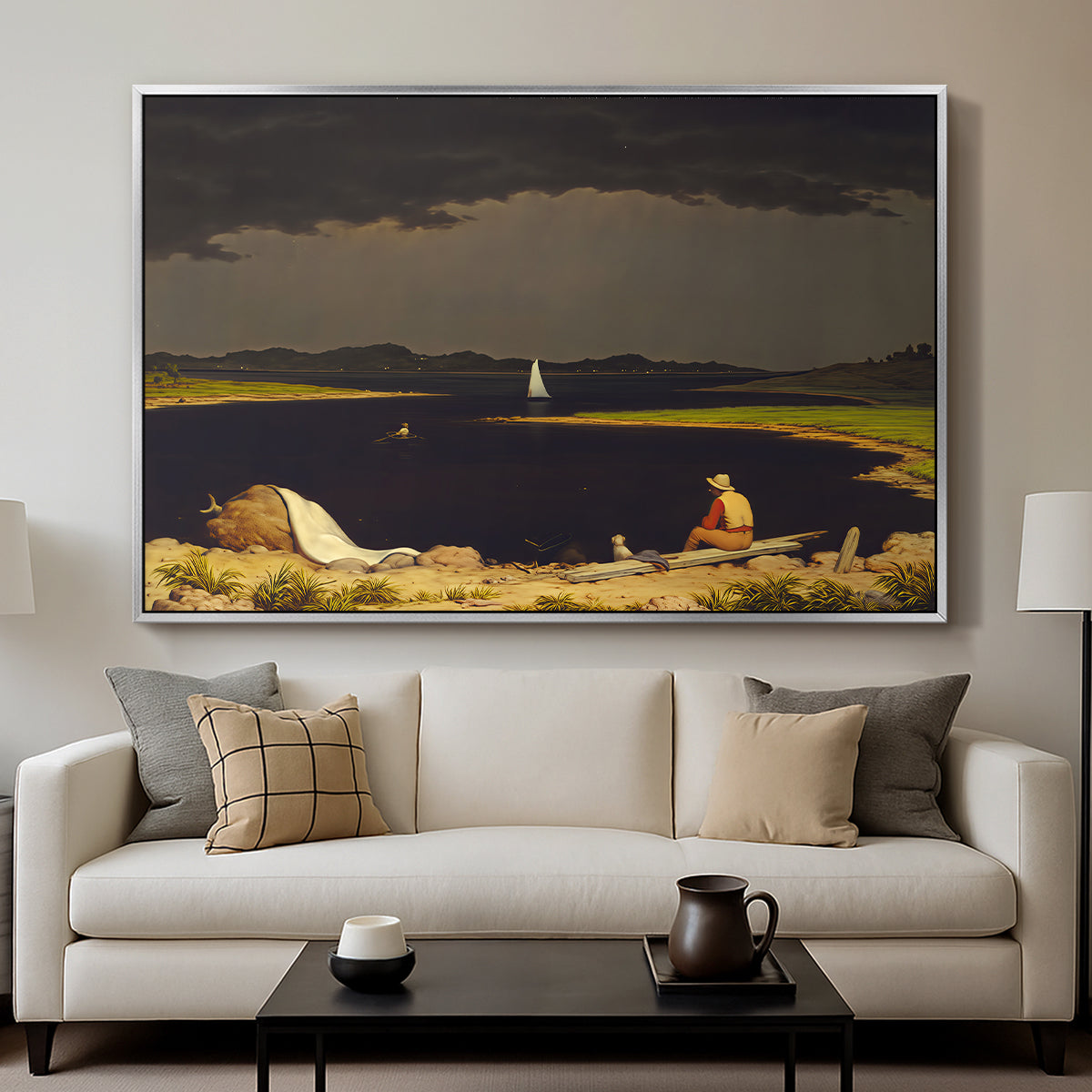Approaching Thunder Storm, 1859 - Floater Framed Canvas Print