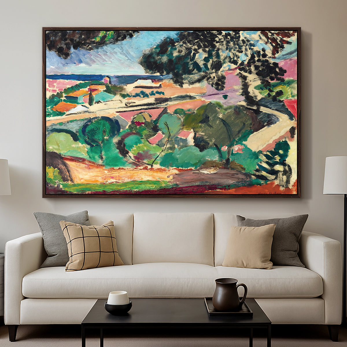 Landscape at Collioure, 1907 - Floater Framed Canvas Print