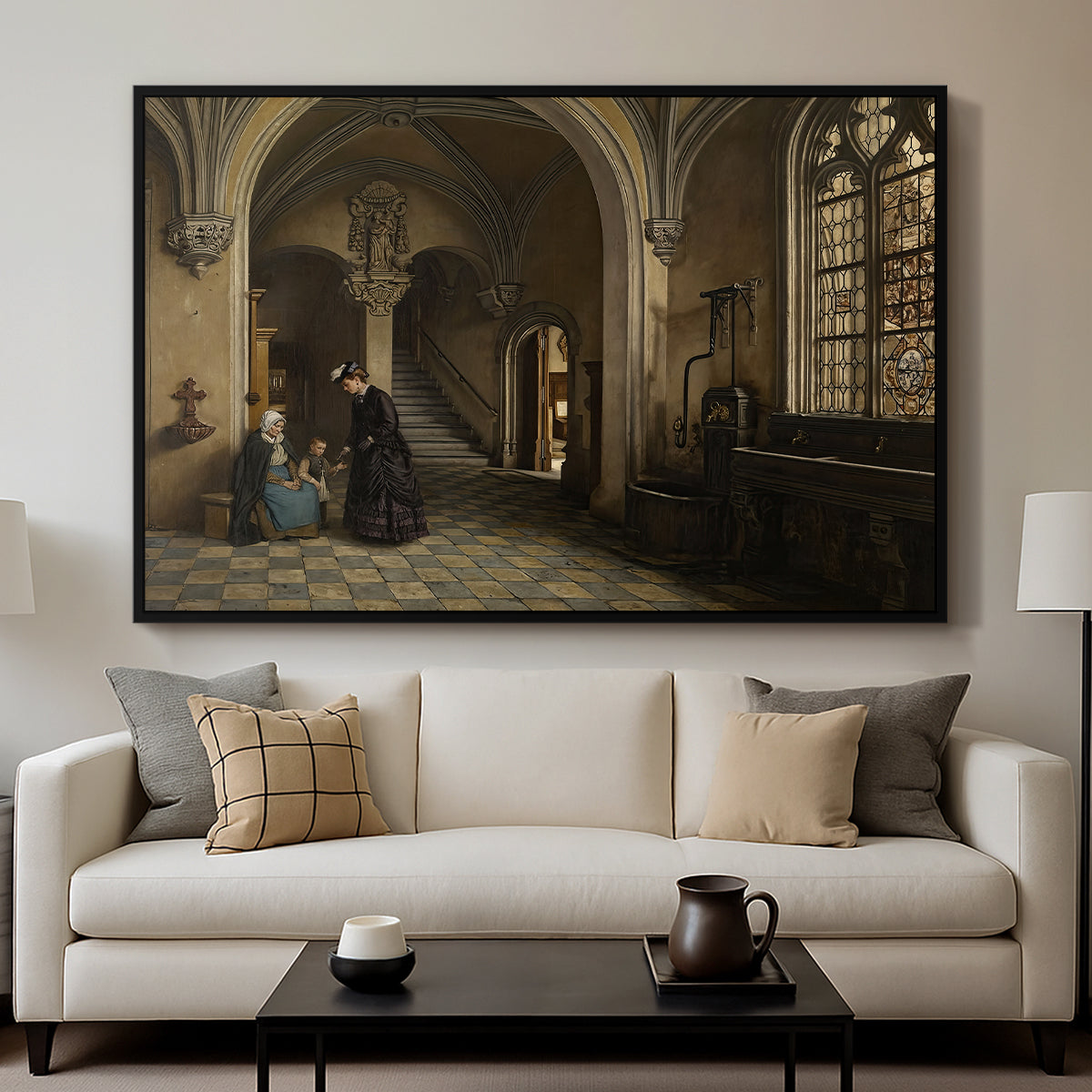 Interior of the Church of Saint Paul in Antwerp, c. 1865-1869 - Floater Framed Canvas Print